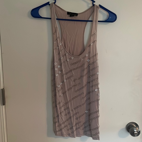 Cute detailed silky tank dusty gray/purple - Picture 1 of 3